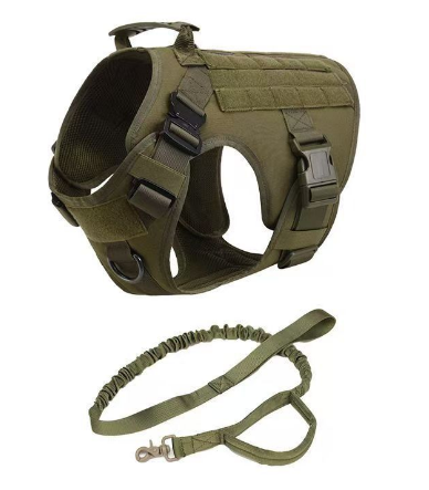 Tactical Dog Harness & Leash Set - Adjustable Military K9 Gear
