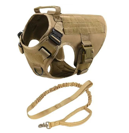 Tactical Dog Harness & Leash Set - Adjustable Military K9 Gear