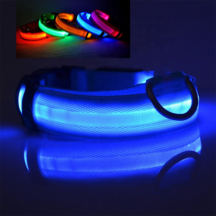 USB Rechargeable LED Dog Collar – Light‑Up Safety Collar for Pets Night Visibility