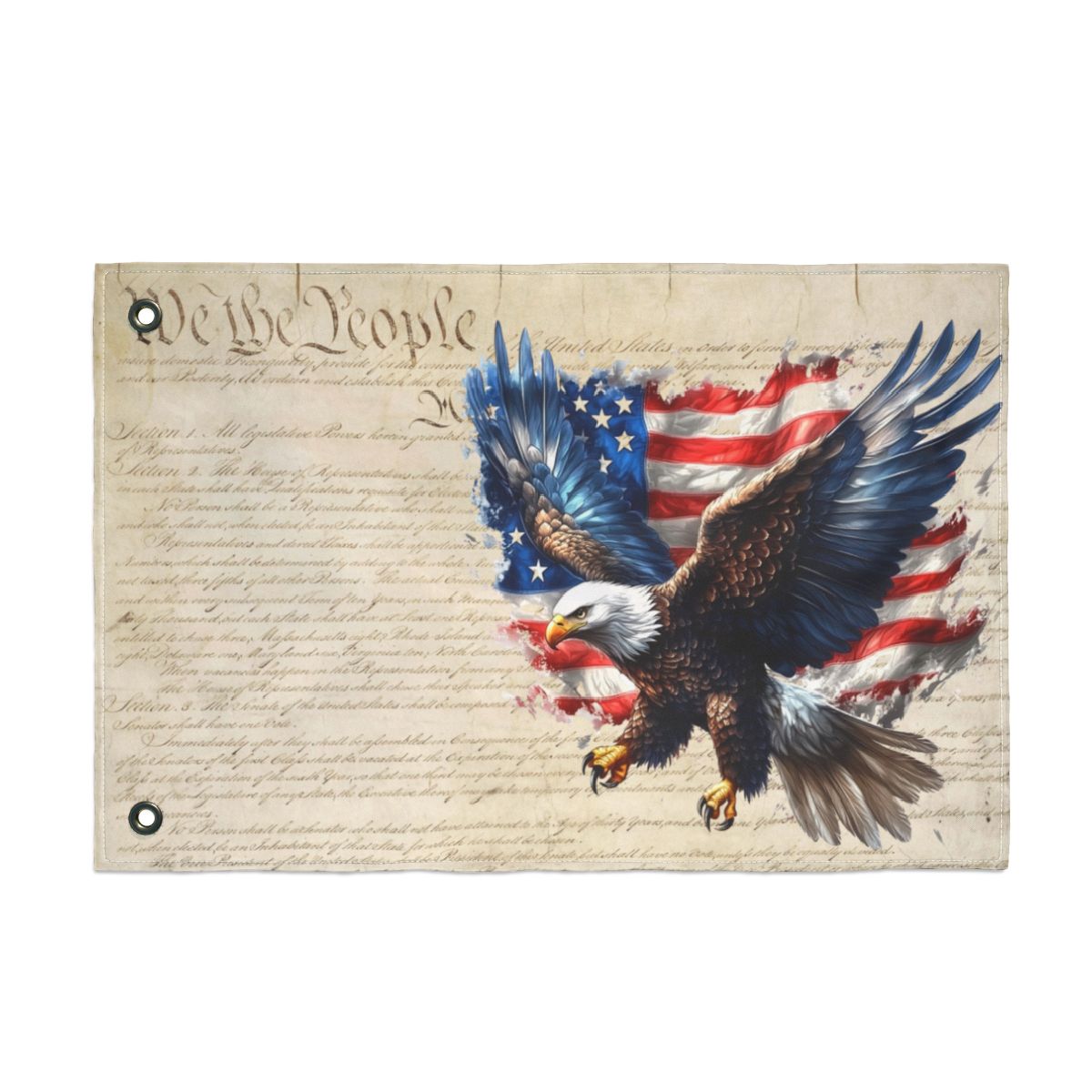 Patriotic We the People garden flag outdoor Front