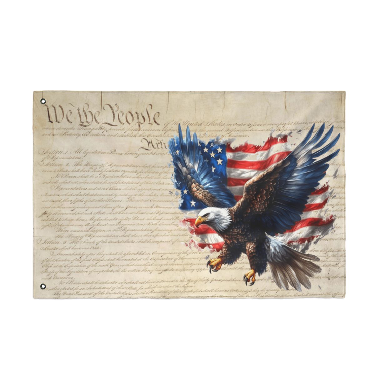 Patriotic We the People garden flag outdoor Front