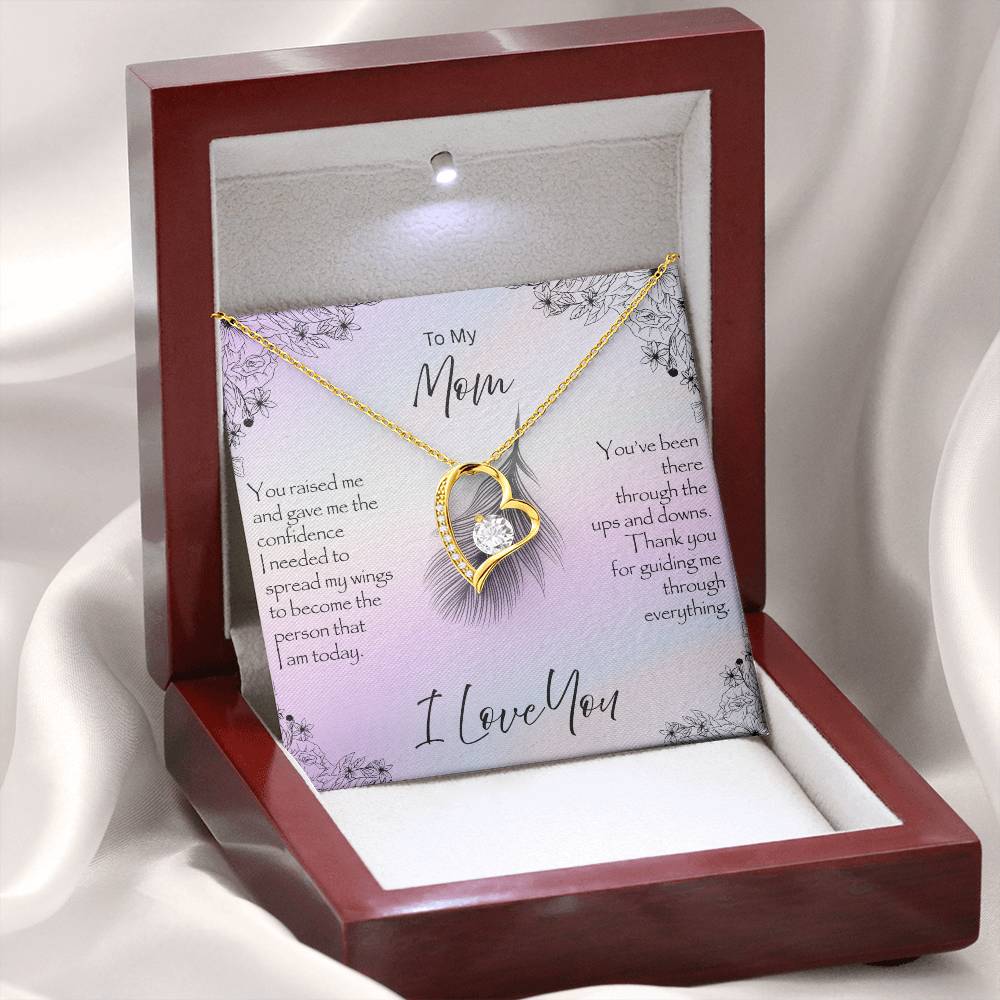 LED mahogany gift box for Forever Love Necklace for Mom