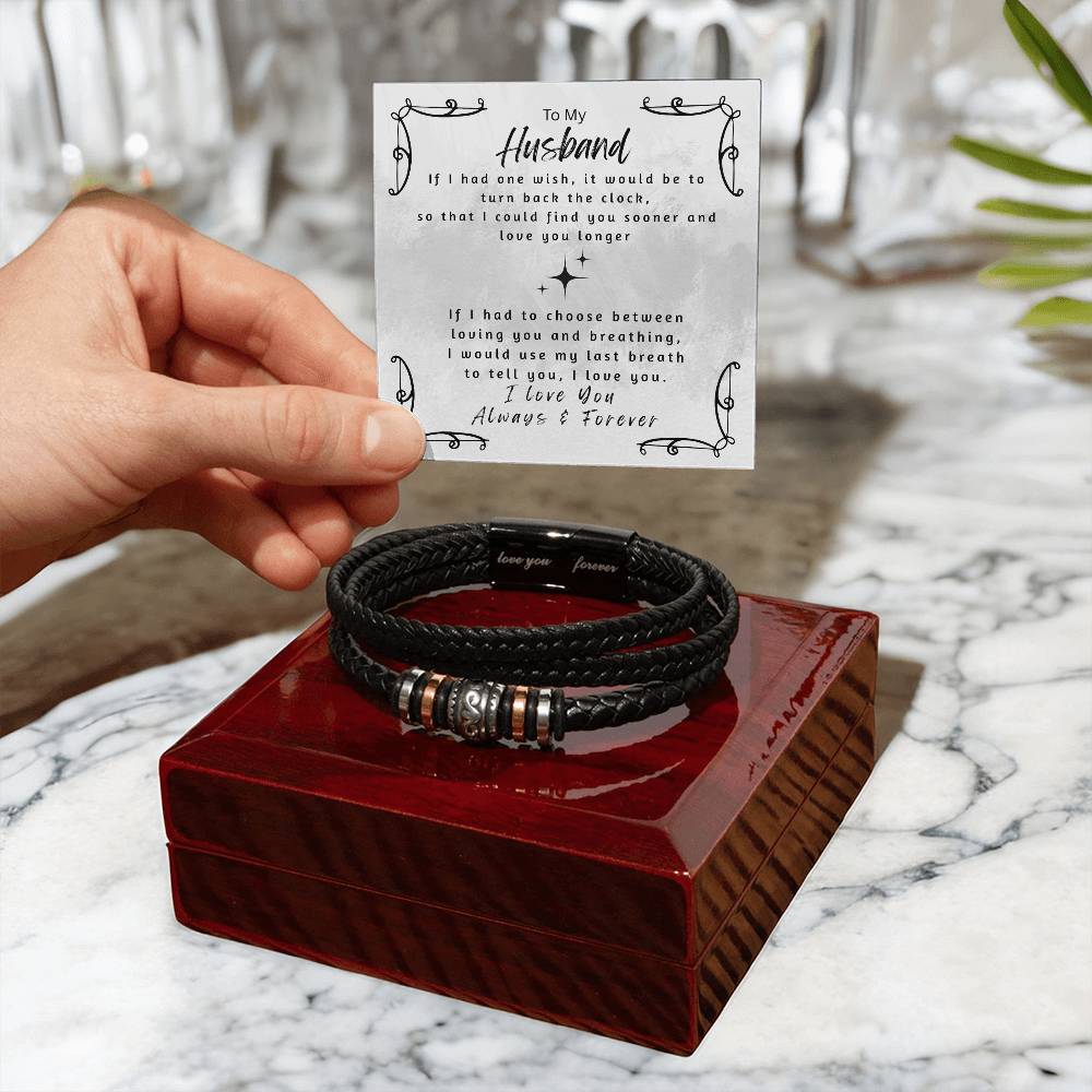 LED mahogany gift box for Love You Forever bracelet