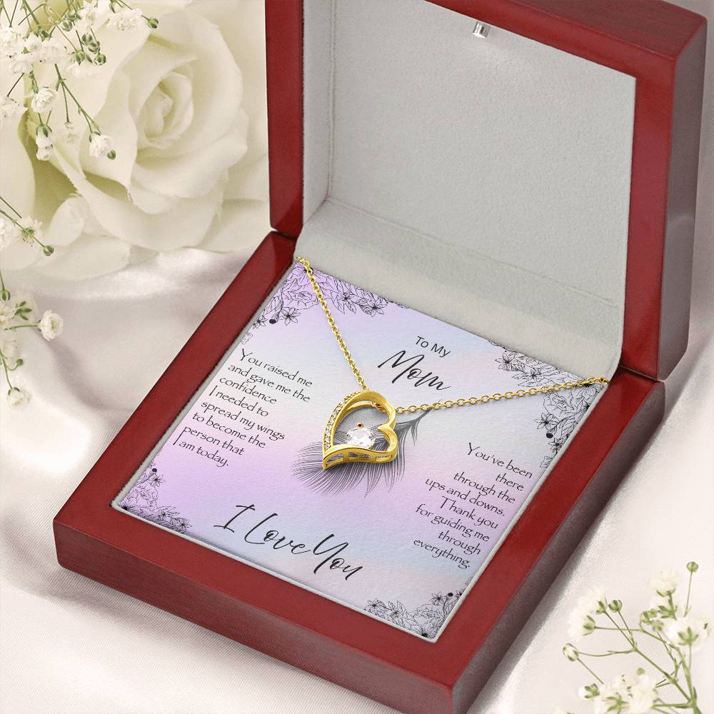 LED mahogany gift box for Forever Love Necklace for Mom