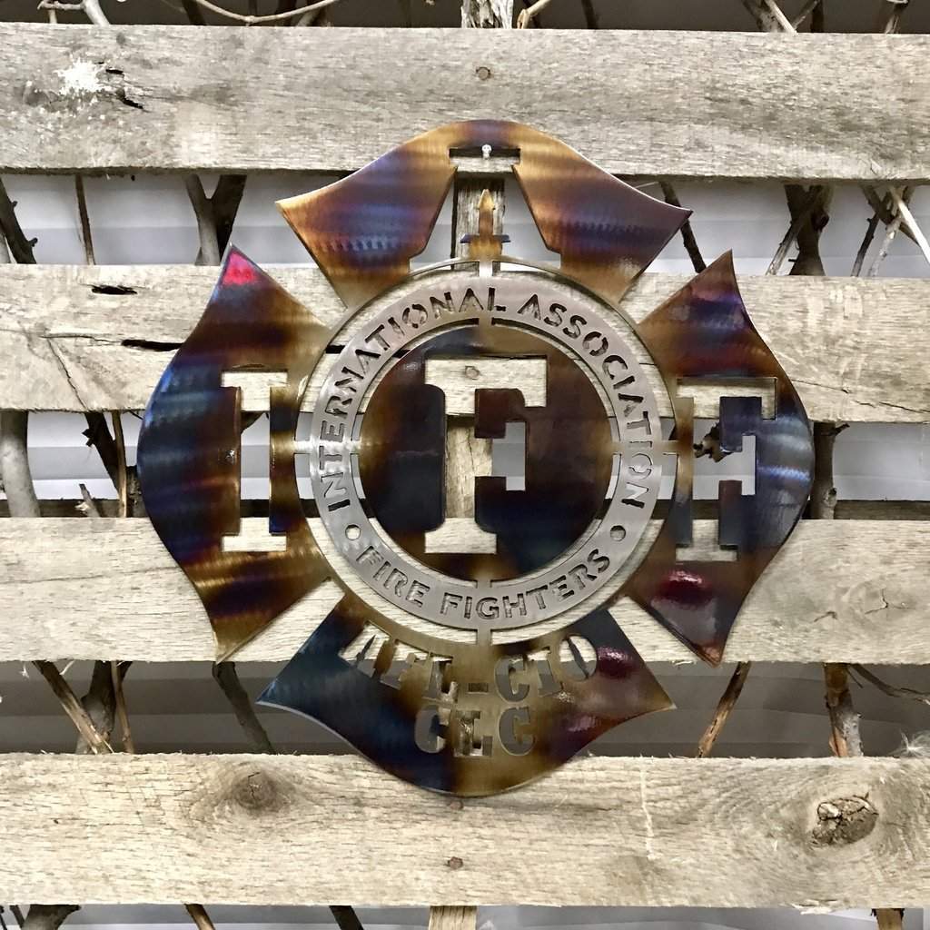 International Association of Fire Fighters Logo Metal Wall Art | IAFF Steel Décor