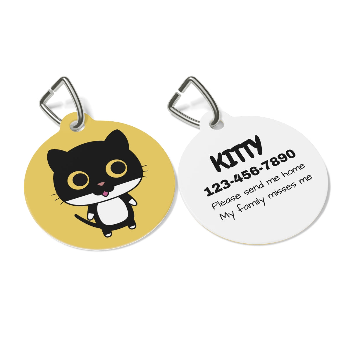 Custom pet ID tag stainless steel personalized dog cat name phone