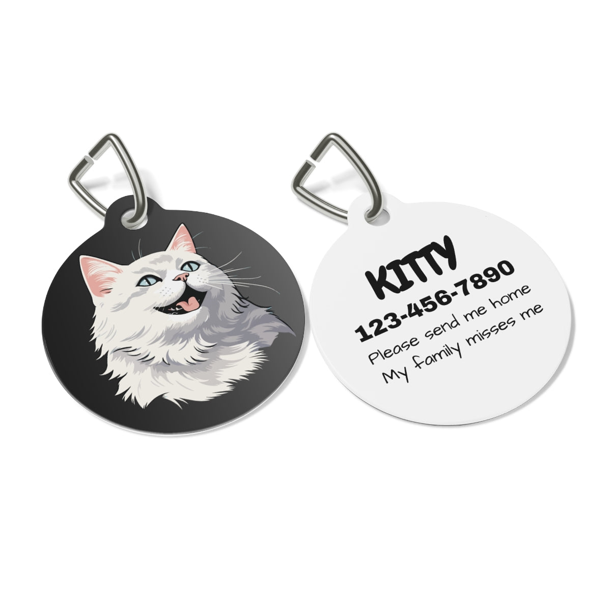 Custom pet ID tag stainless steel personalized dog cat name phone