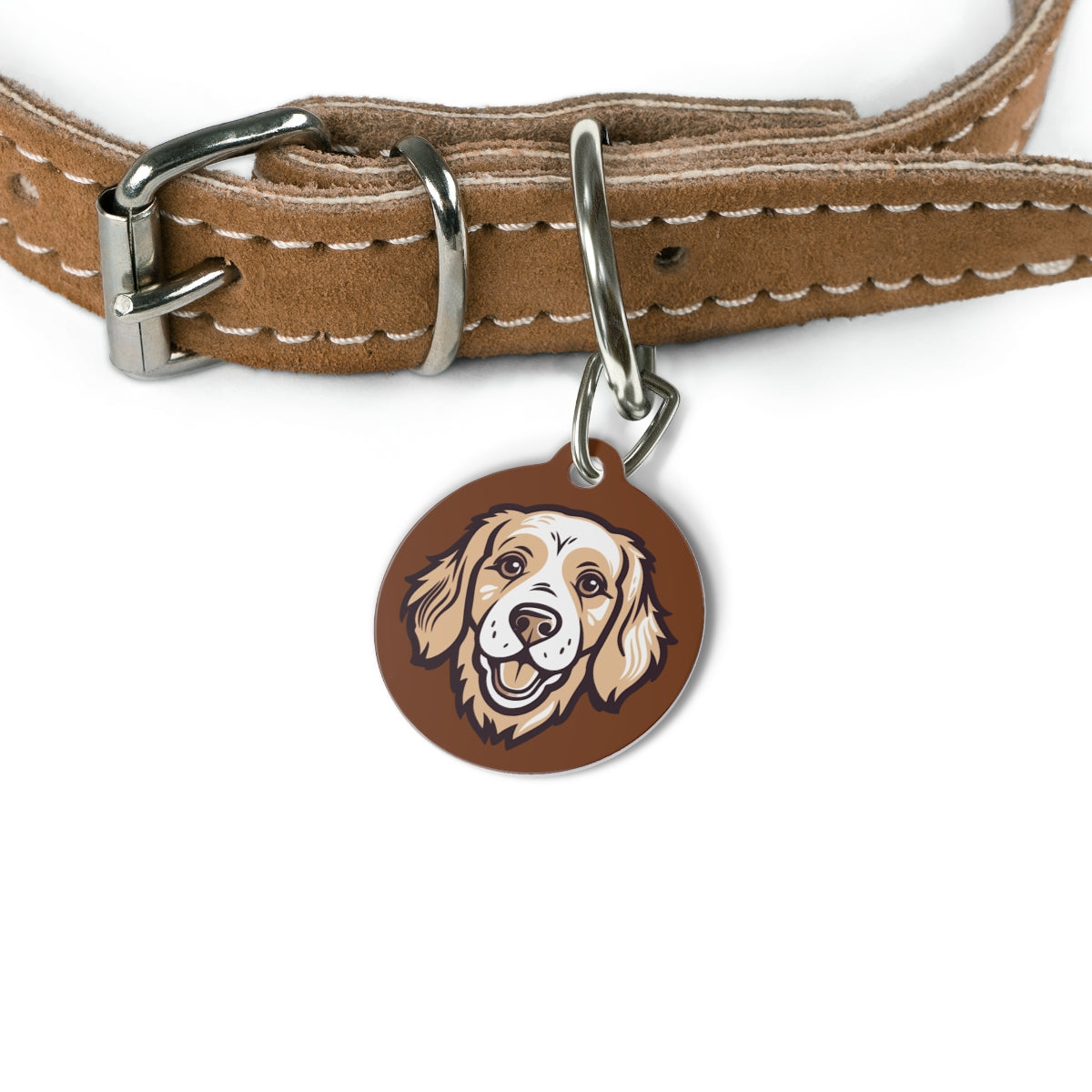 tag featuring a dog's face