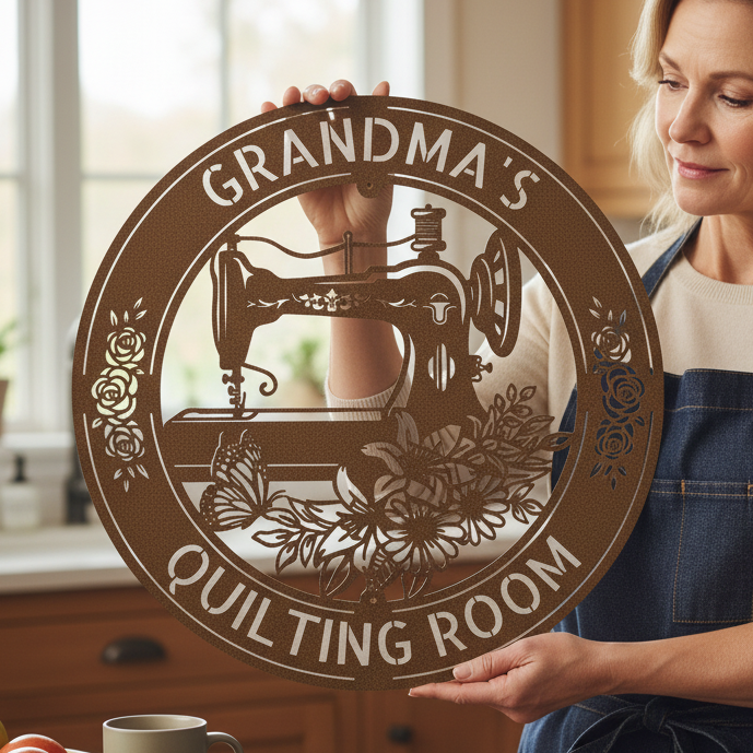 Customized Sewing Metal Sign for Their Quilting Room | Custom Wall Décor