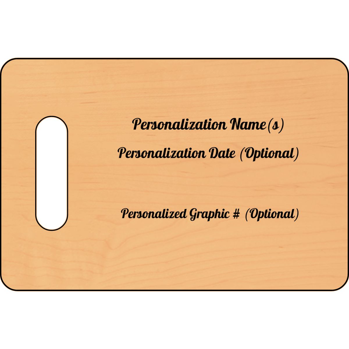 Personalized engraved wooden cutting board custom laser design