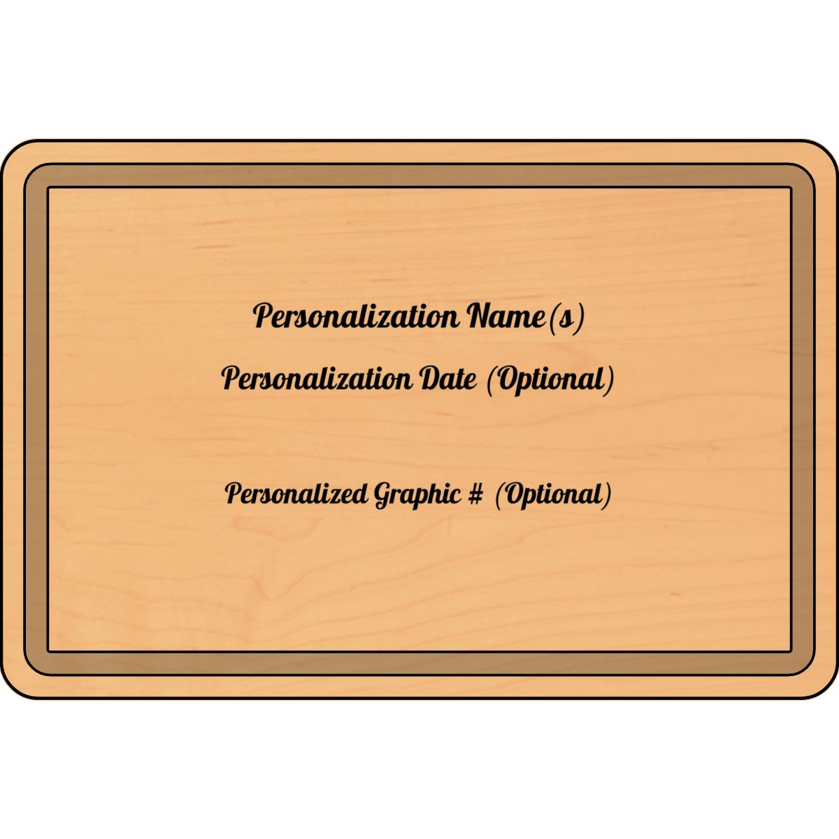 Personalized engraved wooden cutting board custom laser design