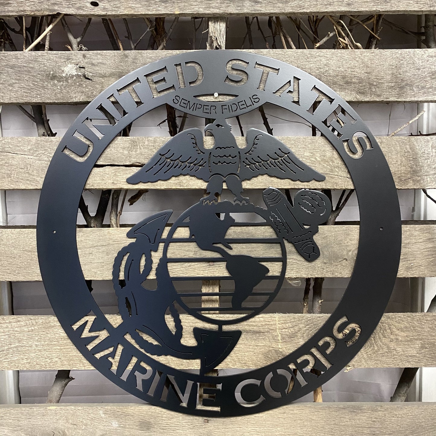 United States Marines Metal Wall Art Logo | Premium USMC Decor