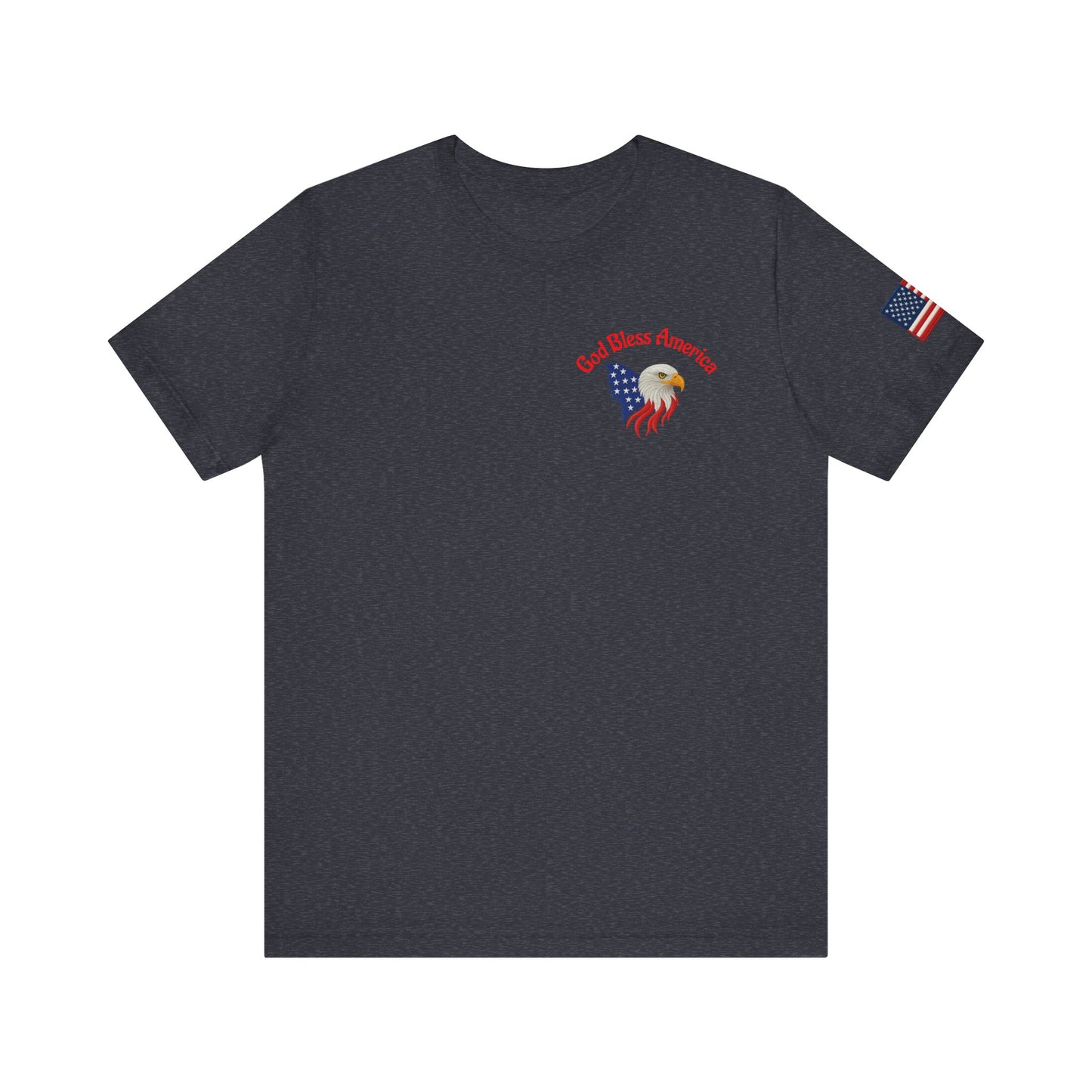 Black t-shirt with eagle and flag design