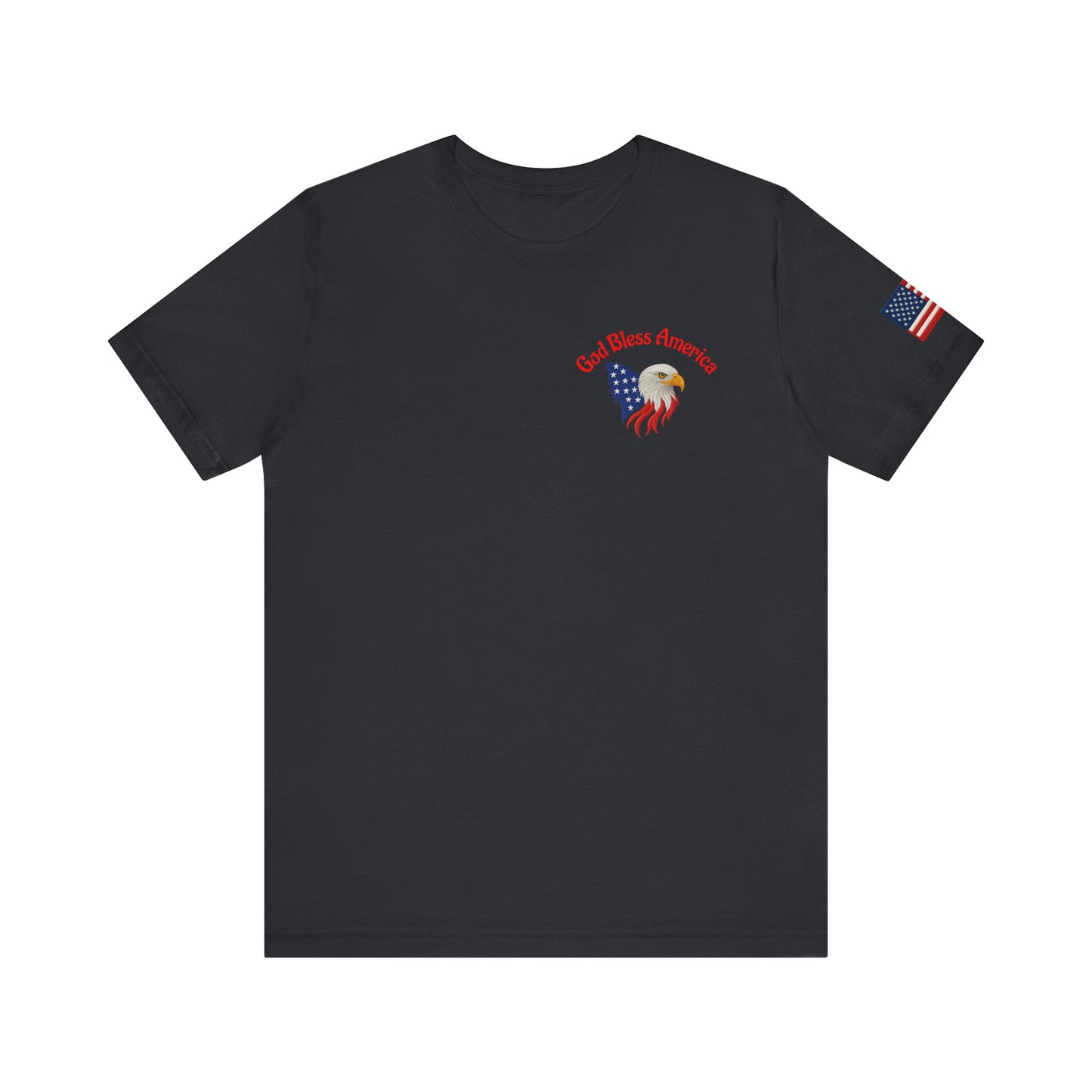 Black t-shirt with eagle and flag design