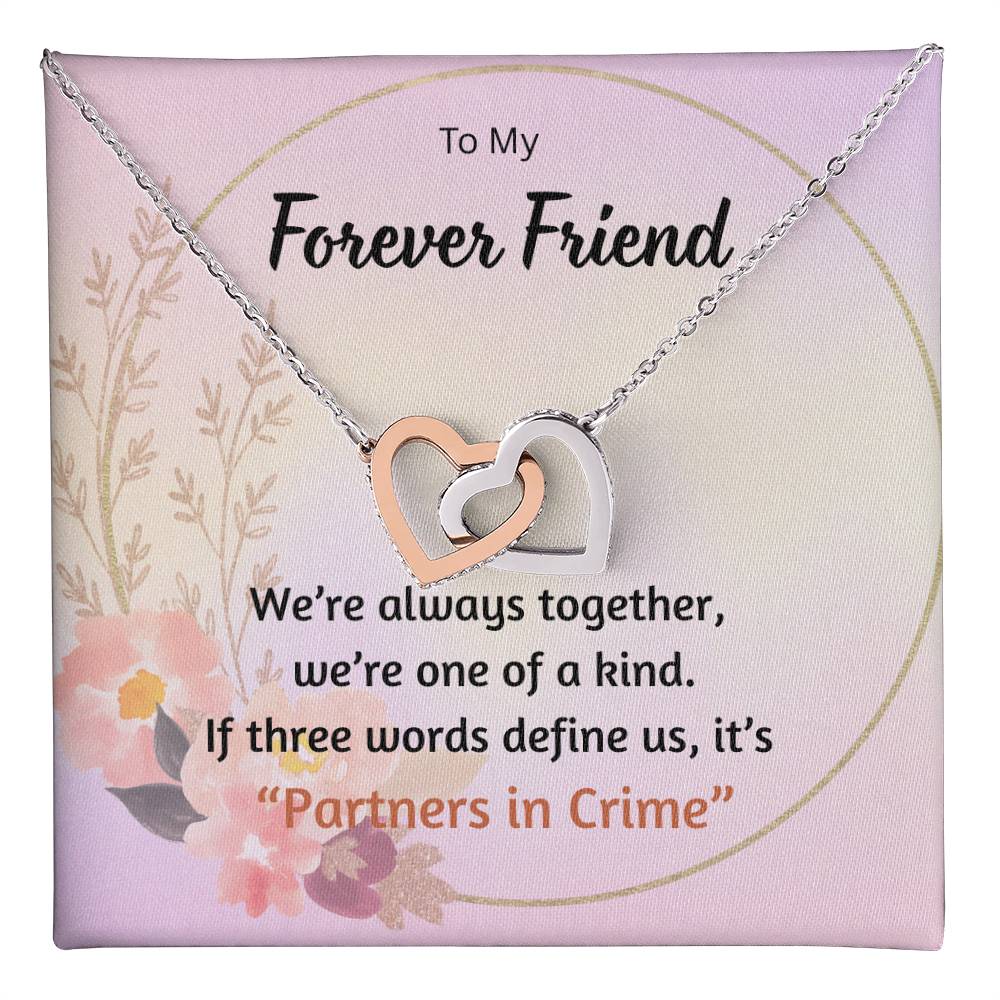 Interlocking Hearts Necklace gift for forever friend 14k plated stainless steel
