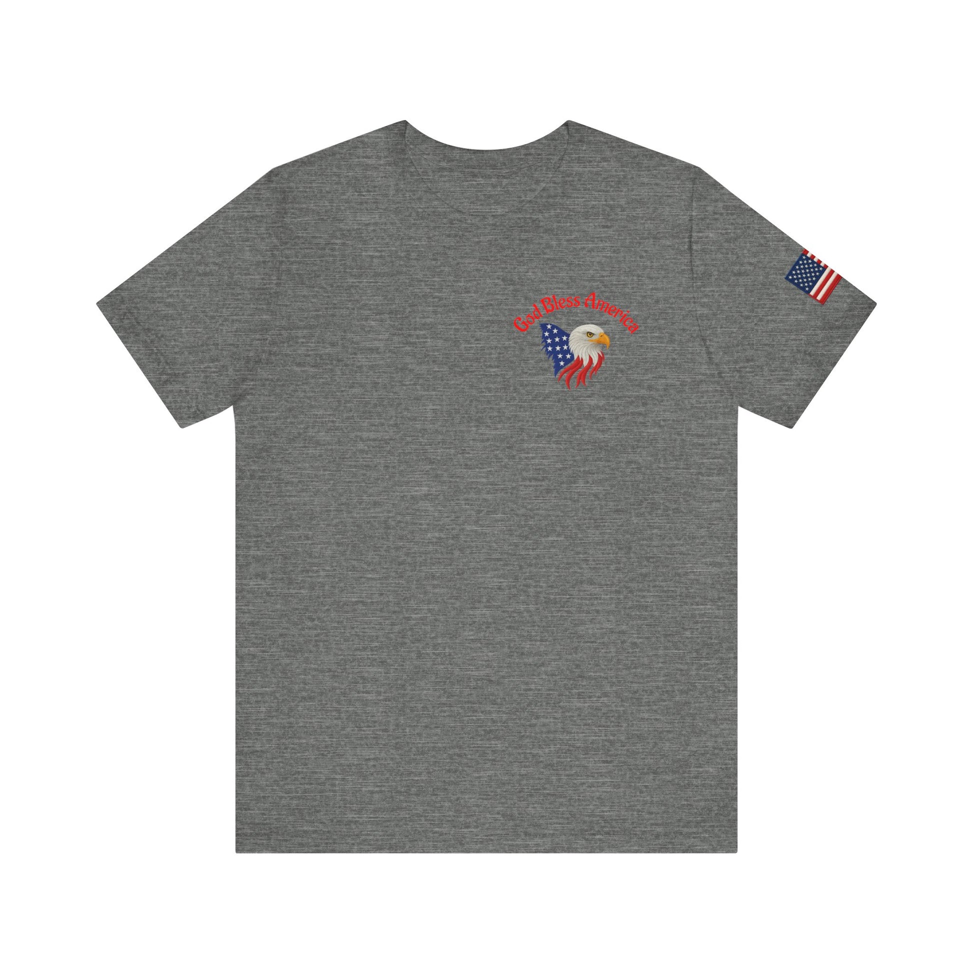 Gray t-shirt with eagle and flag design