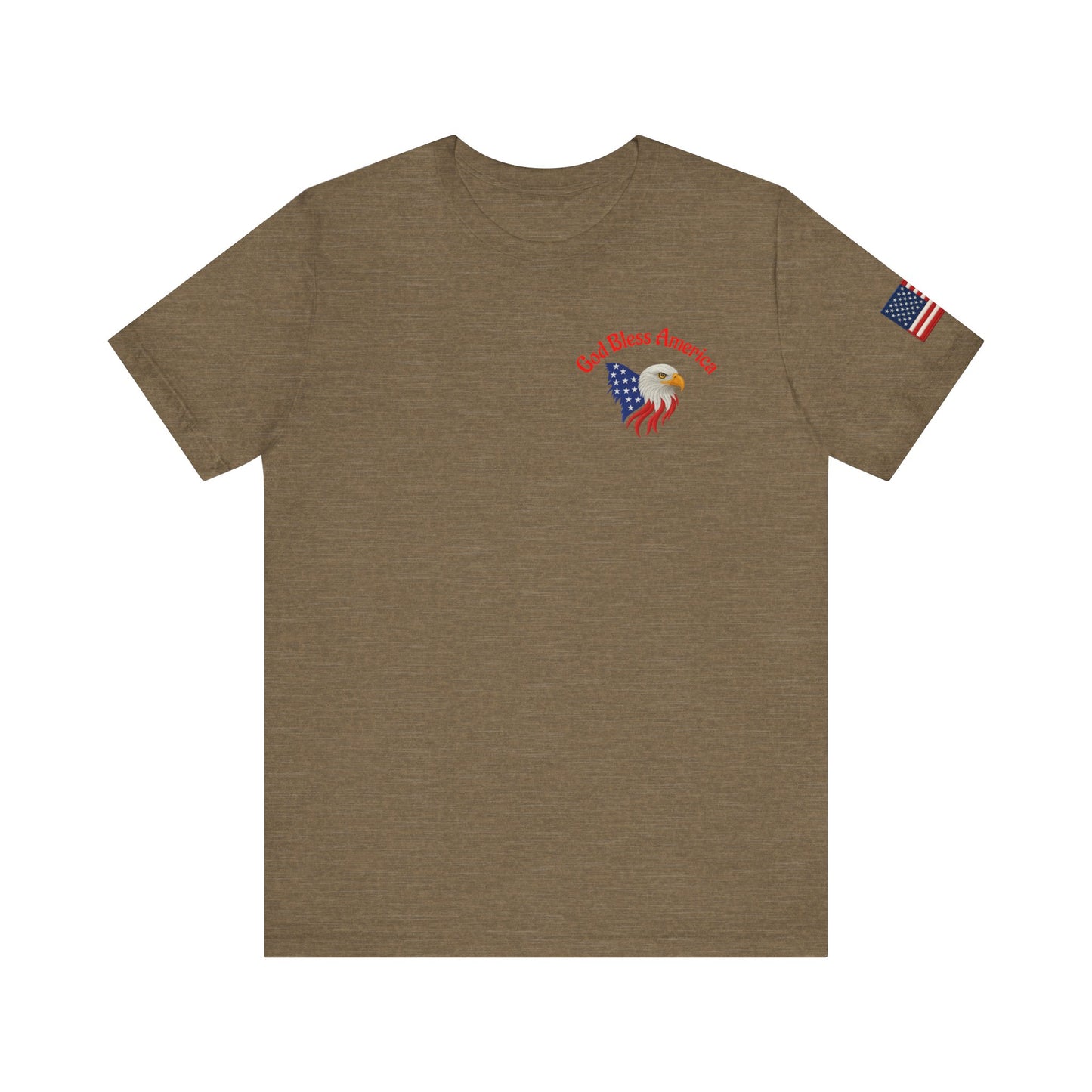 Brown t-shirt with eagle and flag design