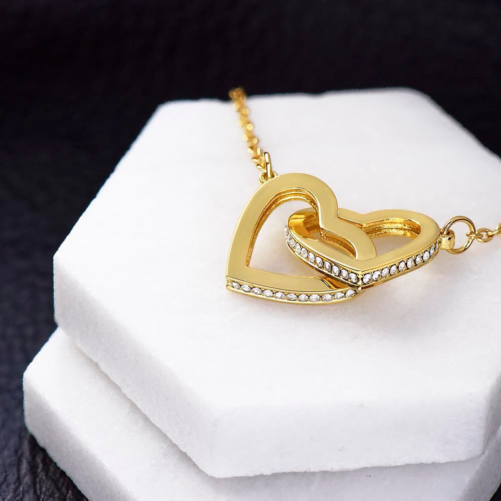 Two 6mm cubic zirconia hearts pendant adjustable chain 18-22 inch