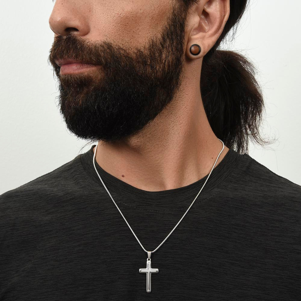 Polished stainless steel cross pendant hypoallergenic waterproof