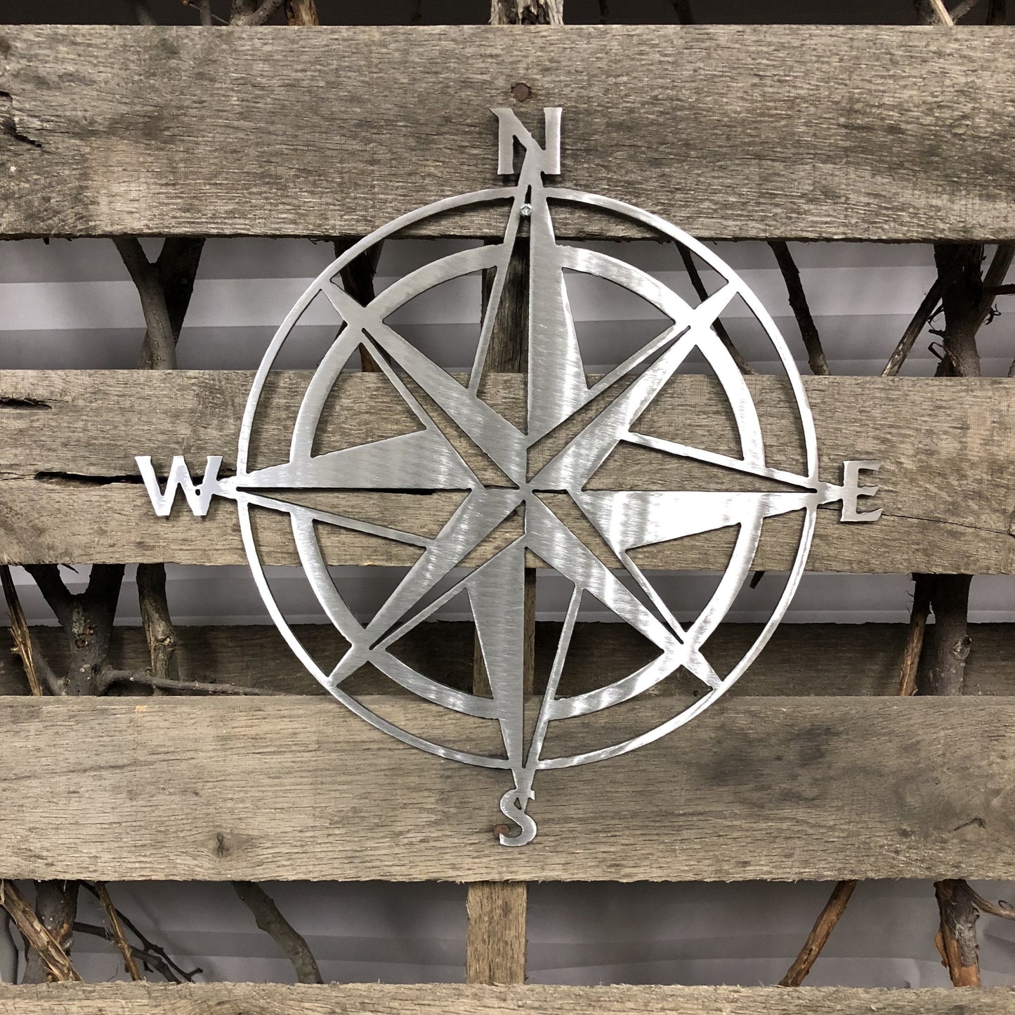 Nautical Compass Rose Metal Wall Art | Coastal Steel Décor