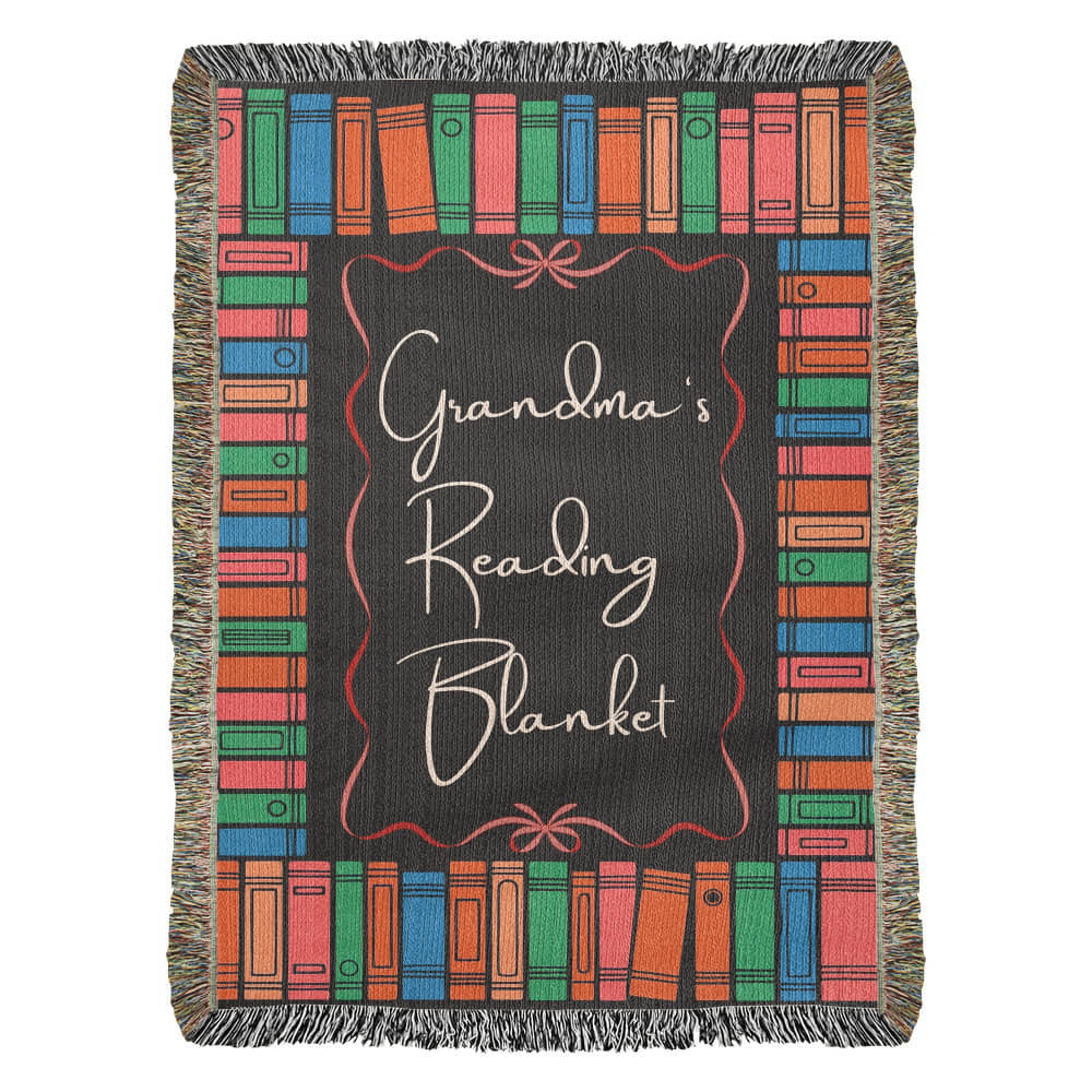 Personalized reading blanket heirloom woven artwork cozy throw