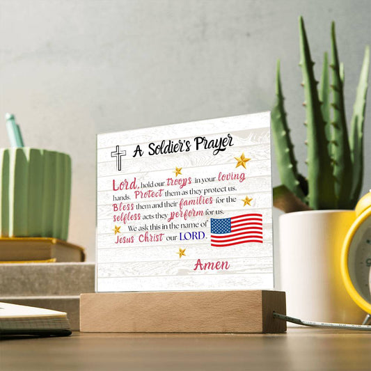 Military tribute acrylic plaque desktop stand