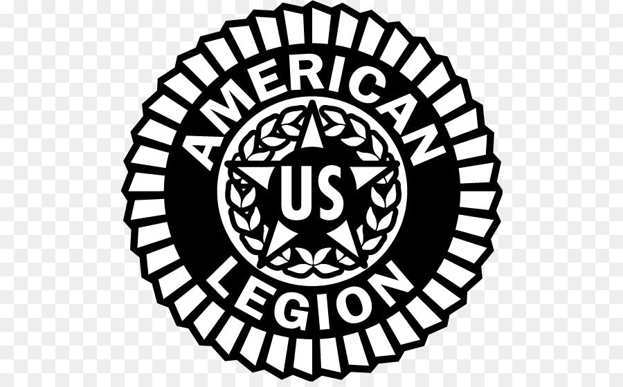 Black and white logo of the American Legion on a transparent background
