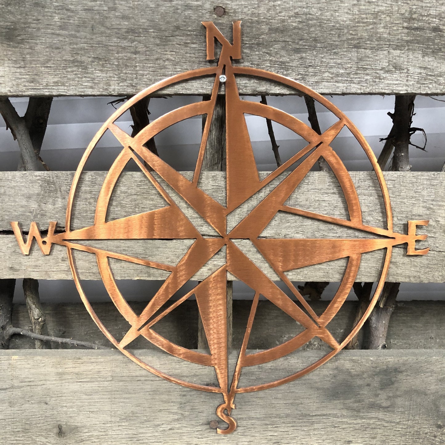 Nautical Compass Rose Metal Wall Art | Coastal Steel Décor