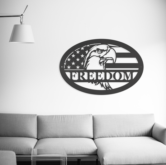 Freedom Eagle metal wall art patriotic American decor
