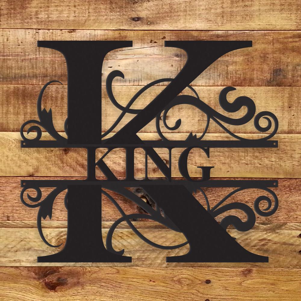 Personalized Fancy Monogram Metal Name Sign – Custom Steel Wall Decor (Indoor/Outdoor)
