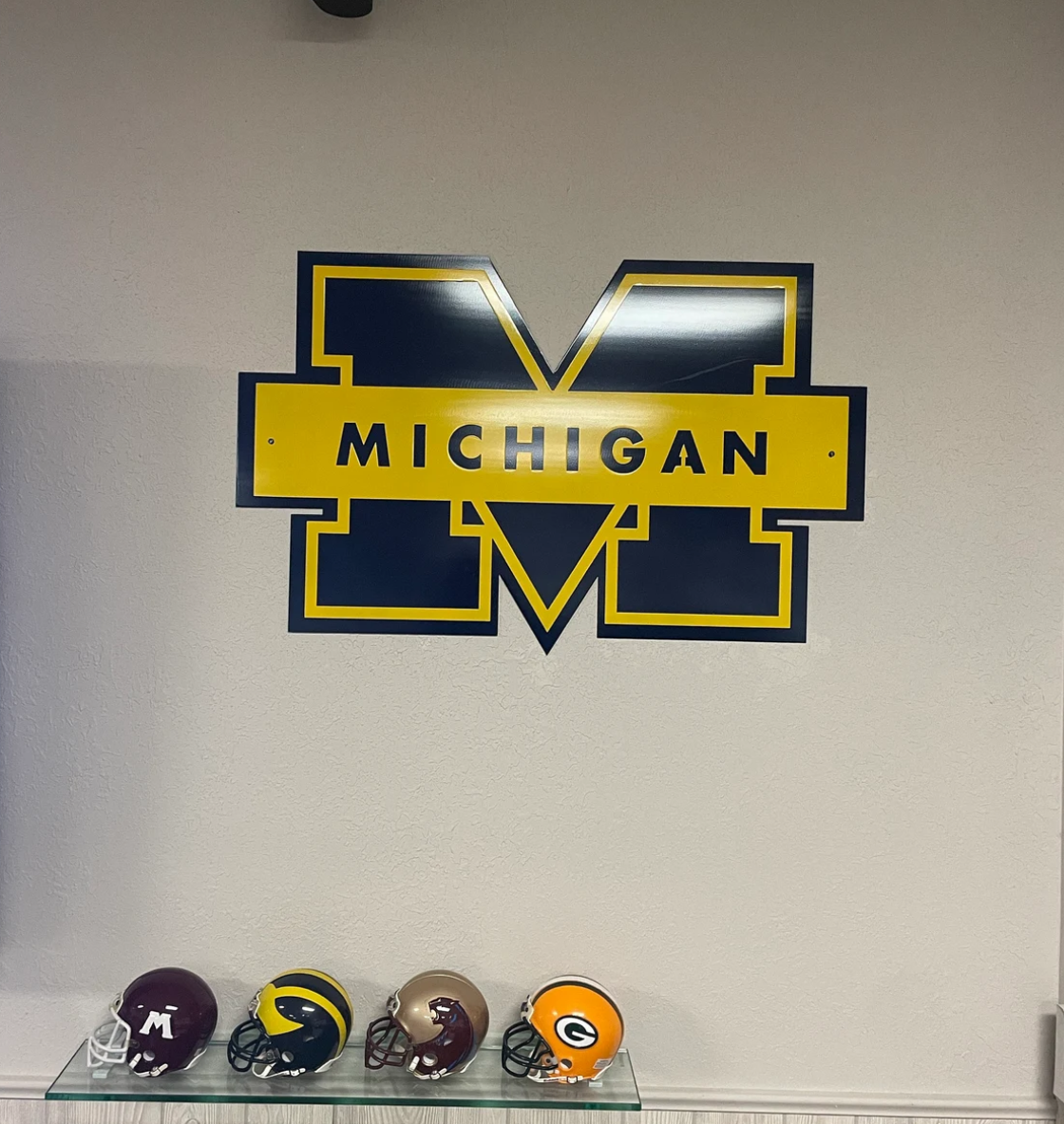 Michigan Wolverines Metal Wall Art (2 Piece ) | Go Blue Steel Décor
