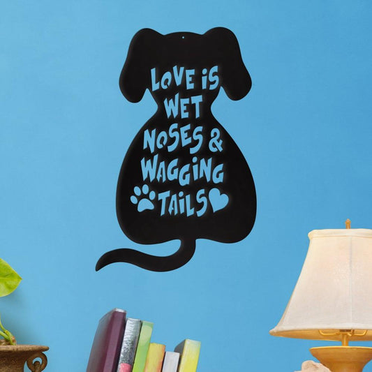 Powder coated steel Wet Noses metal art for pet lovers