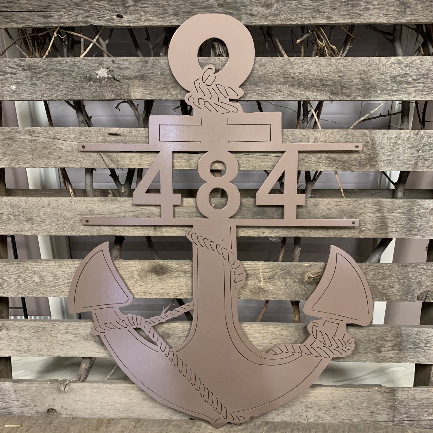 Anchored Home: Custom Anchor Address Metal Wall Art | Nautical Decor