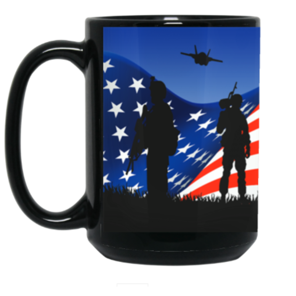 15oz ceramic military flag mug  microwave dishwasher safe