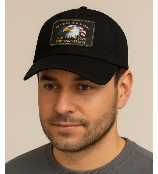 250th Anniversary Leather Patch Hat – Adjustable Chino-Twill Dad Cap