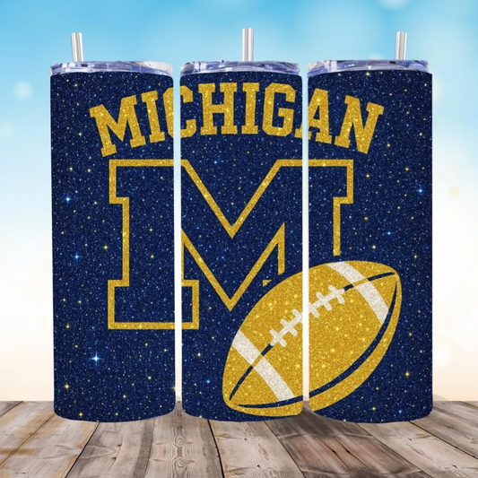U of M Michigan Wolverines Football Tumbler 20 oz
