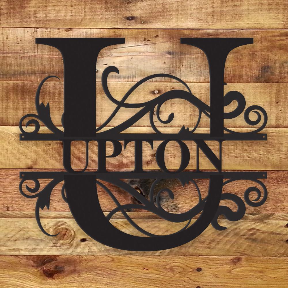 Personalized Fancy Monogram Metal Name Sign – Custom Steel Wall Decor (Indoor/Outdoor)