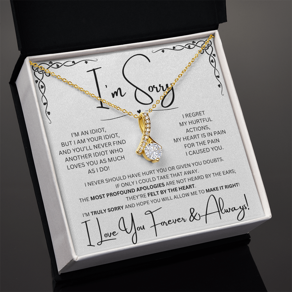 I'm Sorry Gold Toned Alluring Beauty Necklace in Two-Toned Box