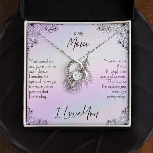 Forever Love Necklace gift for Mom you've been there 6.5mm CZ heart pendant