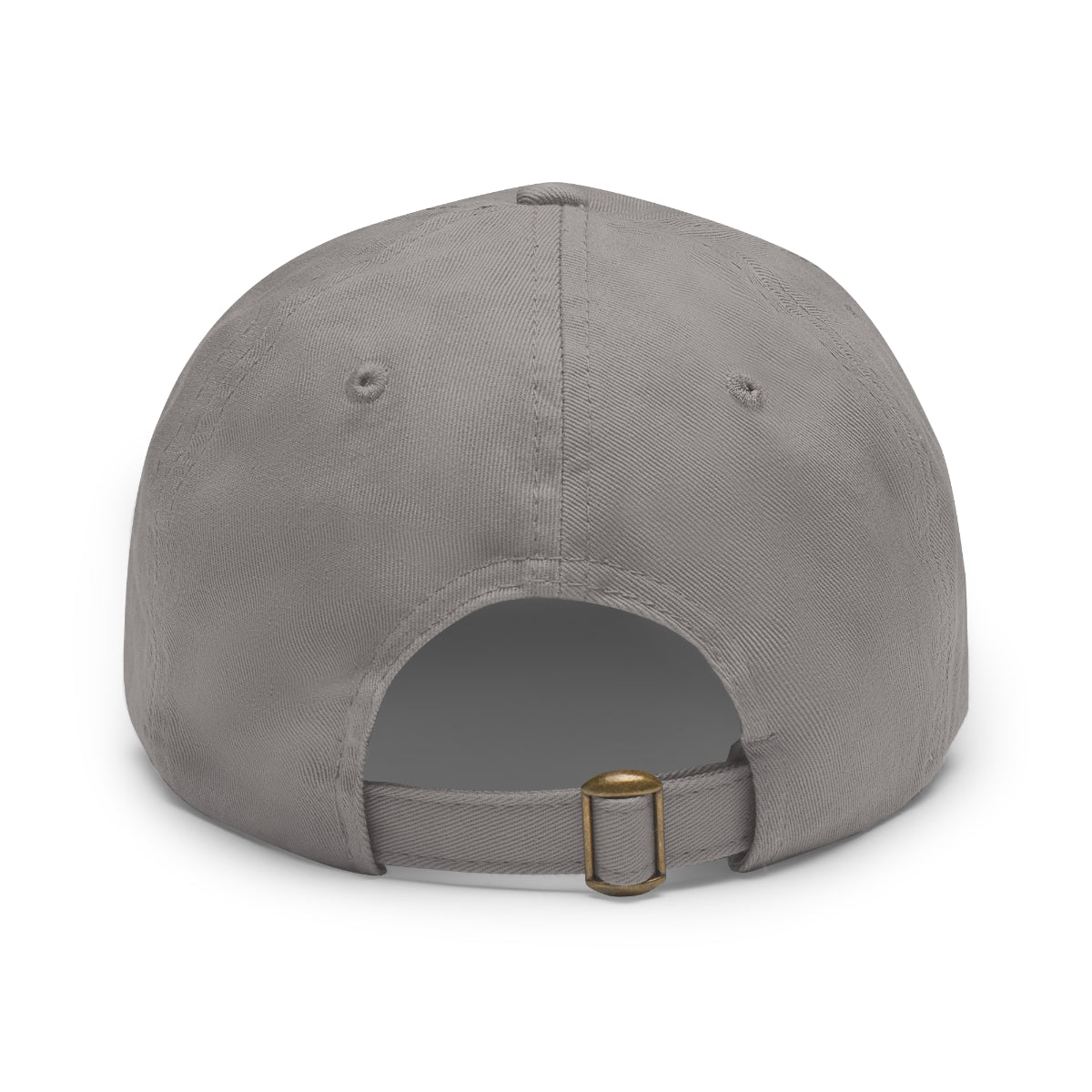 Gray cap with a gold buckle