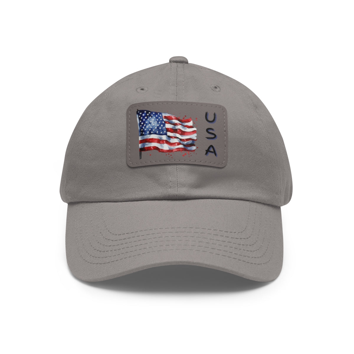Gray cap with a gray American flag patch