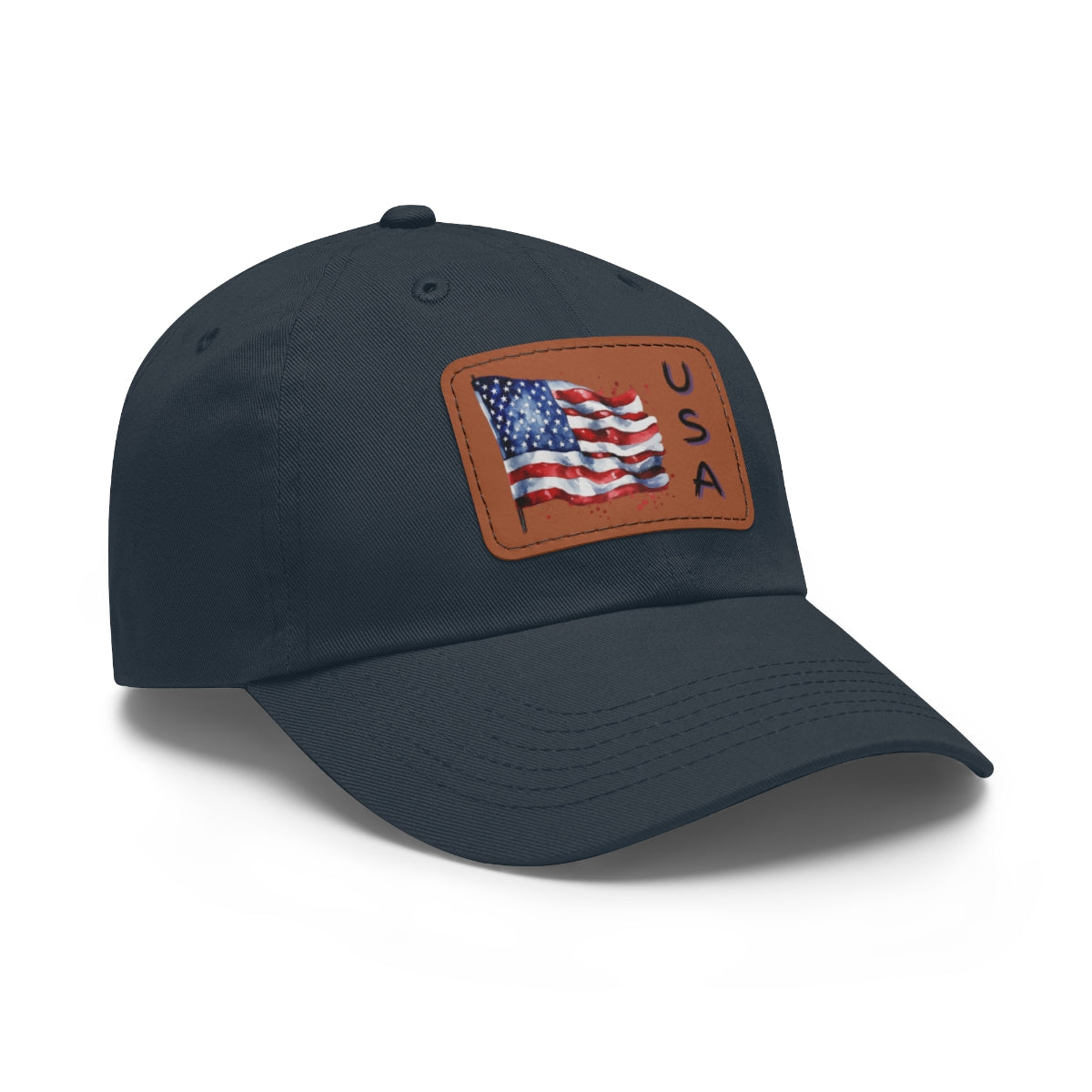 Navy blue cap with Tan American flag 