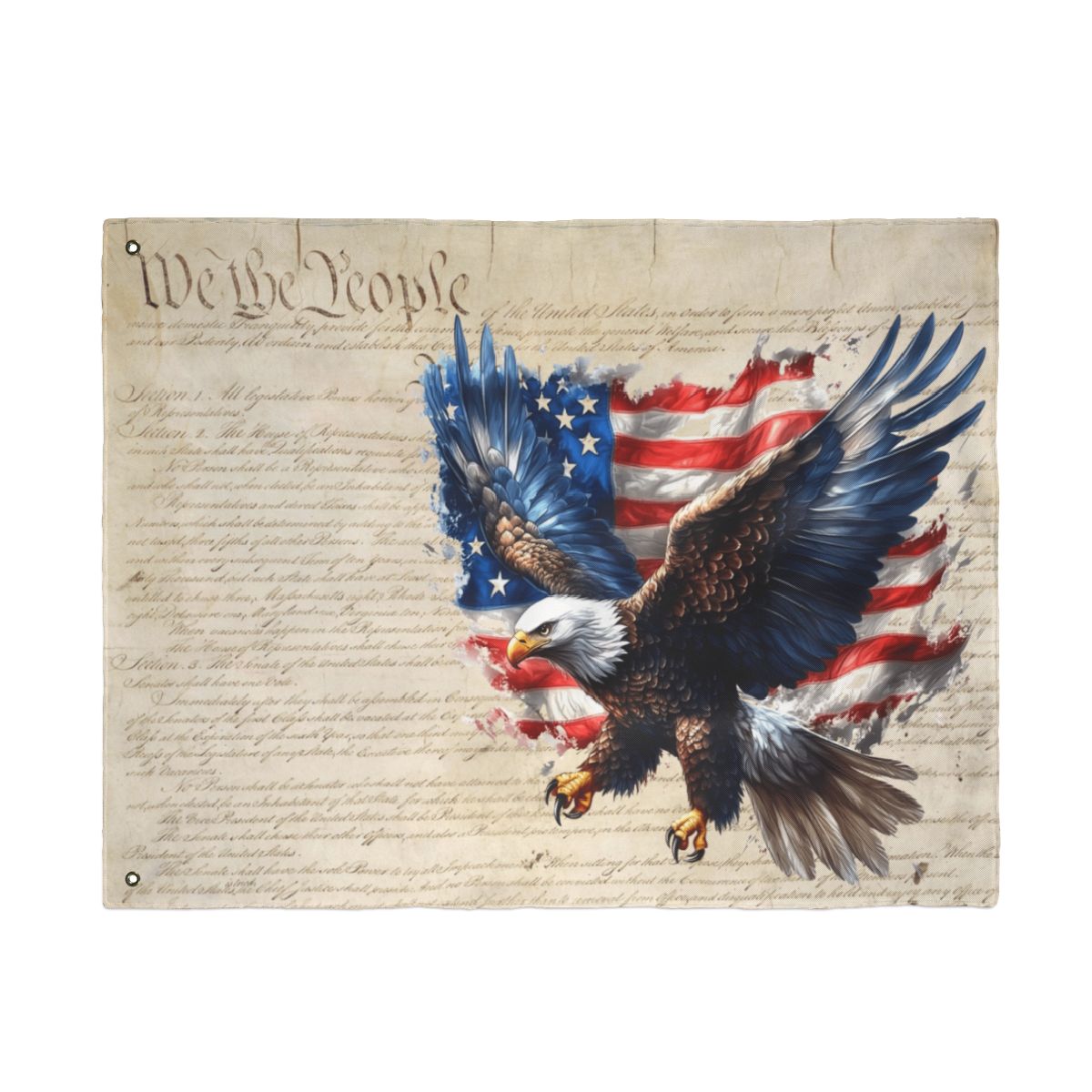 Patriotic We the People garden flag outdoor Front