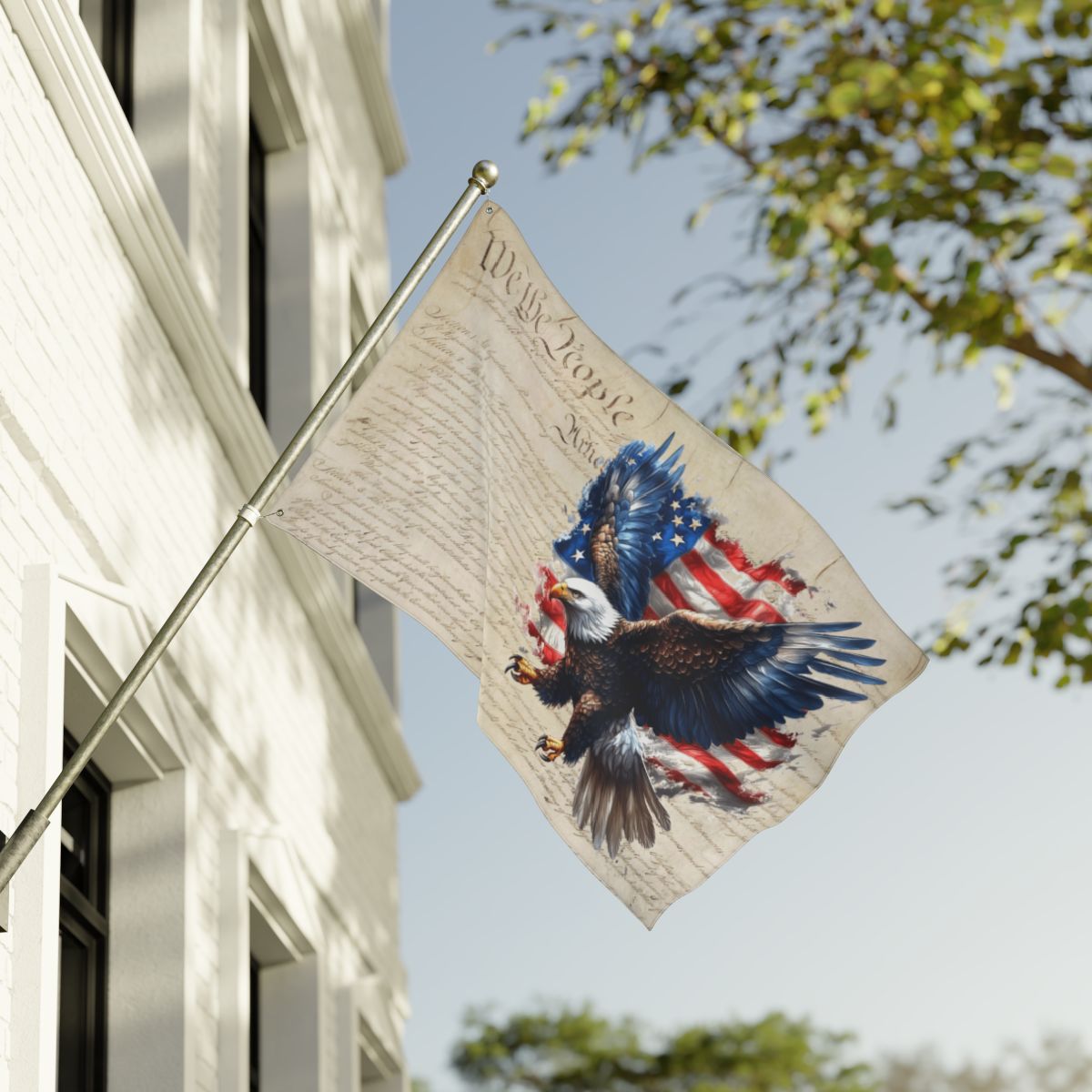 Patriotic We the People garden flag outdoor  on the Flag Pole
