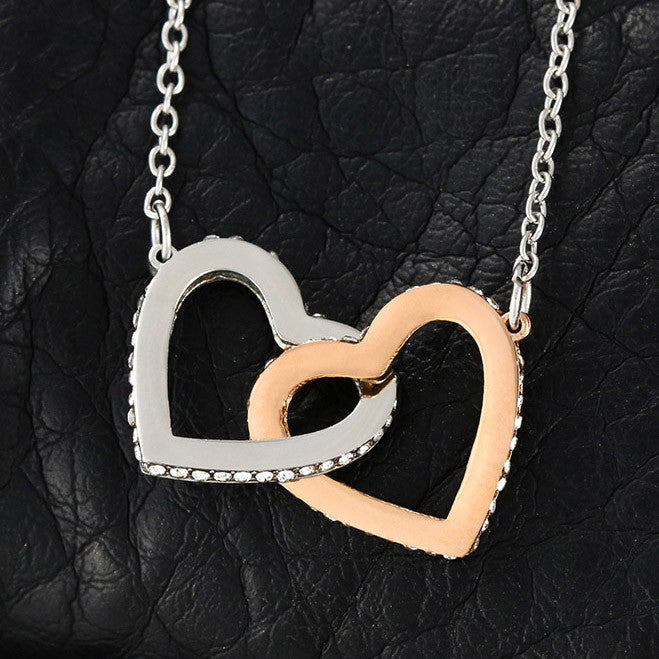 Two 6mm cubic zirconia hearts pendant adjustable chain 18-22 inch