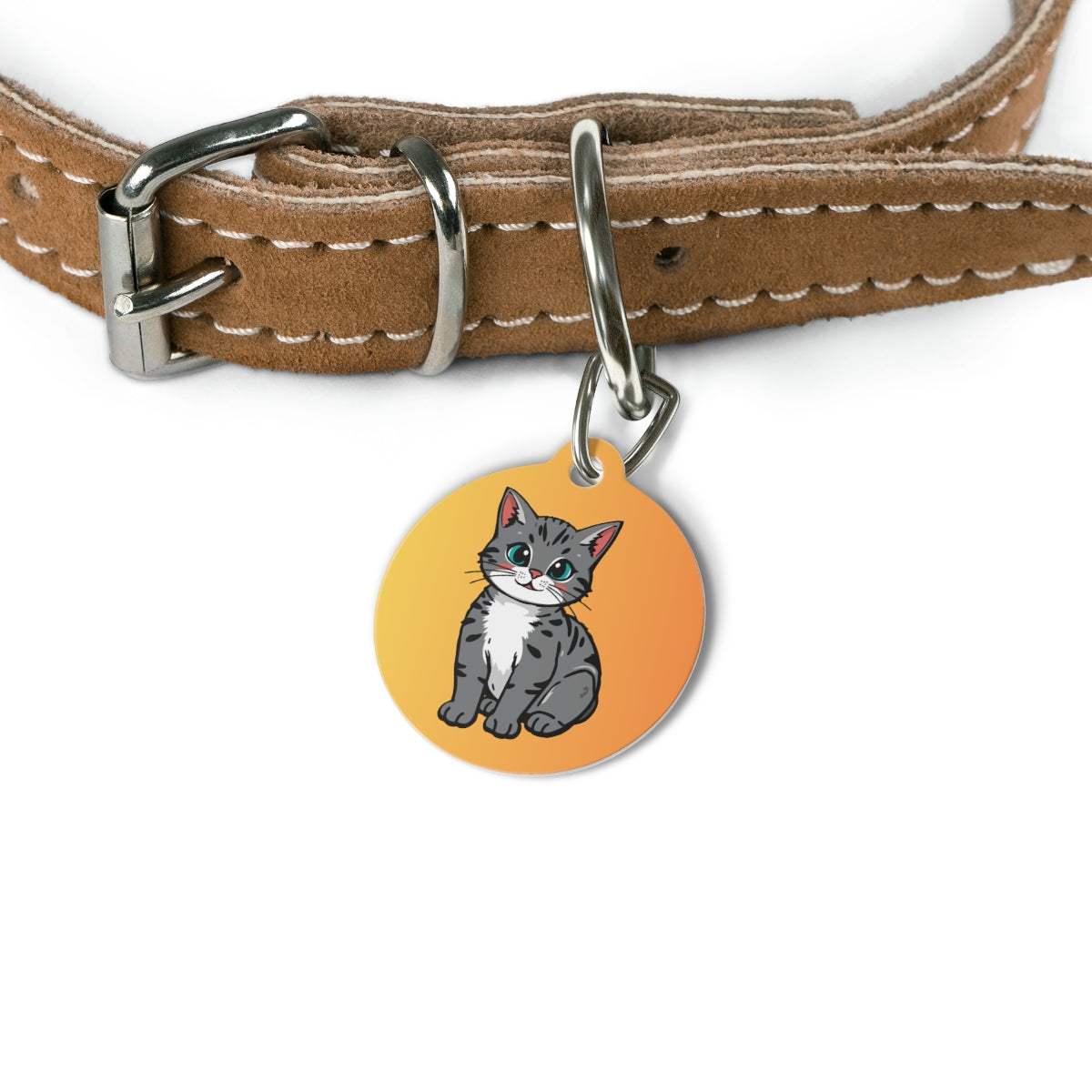 Custom pet ID tag stainless steel personalized dog cat name phone