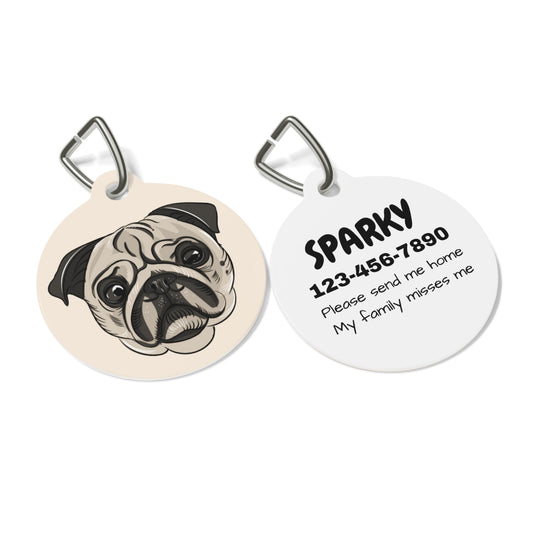 Custom pet ID tag stainless steel personalized dog cat name phone
