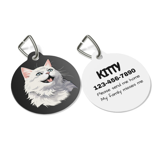 Custom pet ID tag stainless steel personalized dog cat name phone