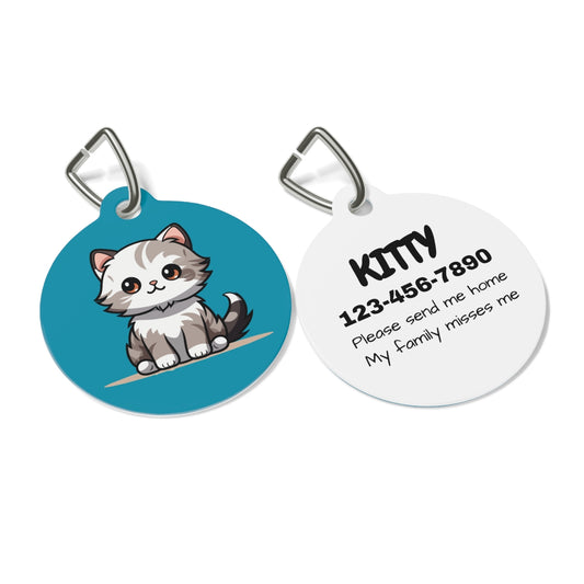 Custom pet ID tag stainless steel personalized dog cat name phone