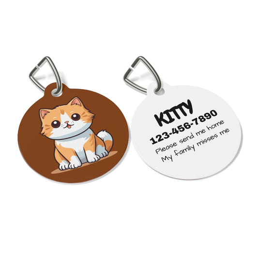 Custom pet ID tag stainless steel personalized dog cat name phone
